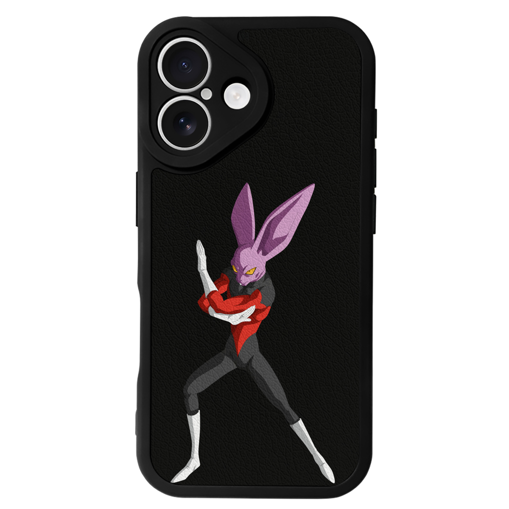 （画像用） ドラゴンボール ビルス 破壊神ビルス DRAGON BALL Beerus Birusu 【iPhone 16シリーズ対応】シリコンスマホケース（レザー調） 材質：シリコン